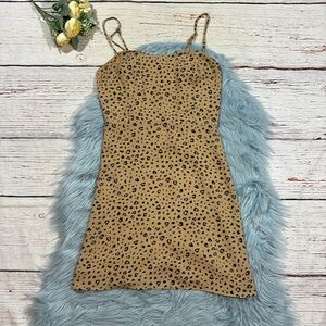 Aritzia Tan Leopard Print Mini Dress